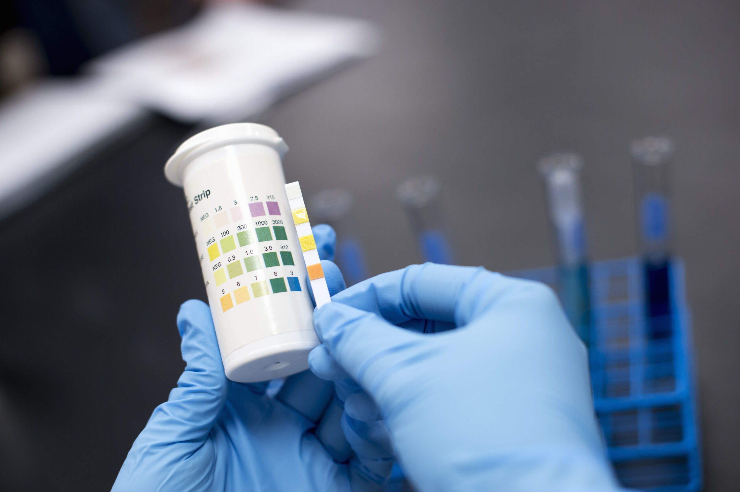 Scientist doing litmus test